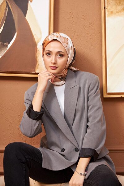 İpekhan ناتشر لاين وشاح ناعم وردي مينك بني 1156-07