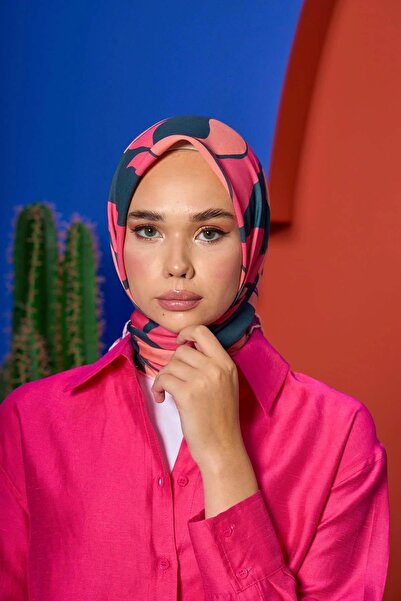 İpekhan Marrakech Koleksiyon Soft Eşarp Siyah Somon 1207-14