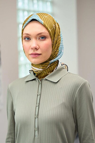 İpekhan Eșarfă moale Colecția Harmony Albastru muștar 1176-07