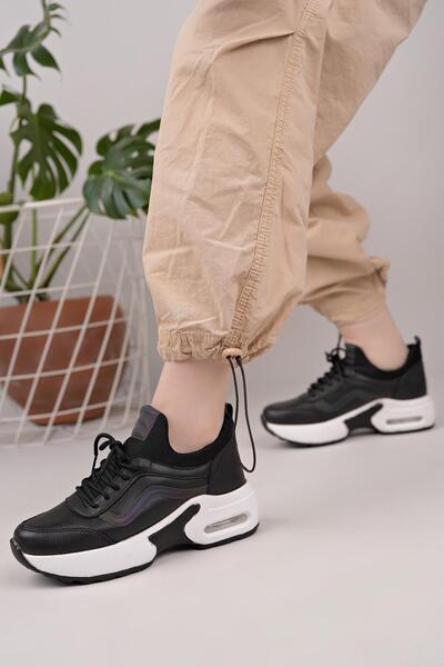 Nesil Shoes Flet 121 crno-beli sa vazdušnim đonom, ženske Patike s