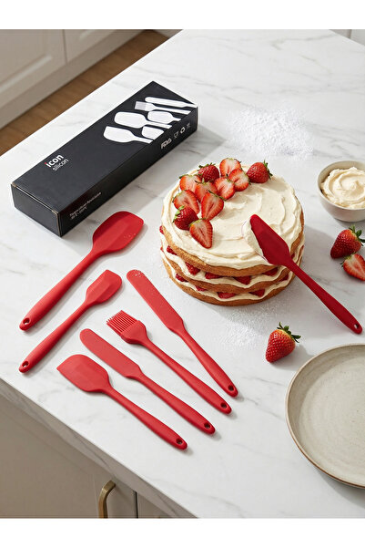 GÜL TEMİZLİK 6 Parça Silikon Pasta Gereçleri Seti – Gri, Siyah, Kırmızı