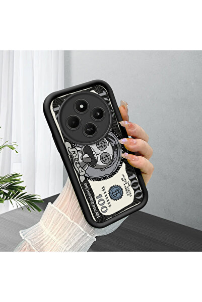 ucuc جراب هاتف Xiaomi Redmi 14C متوافق مع السيليكون الأسود ذو النمط المرح الذ...