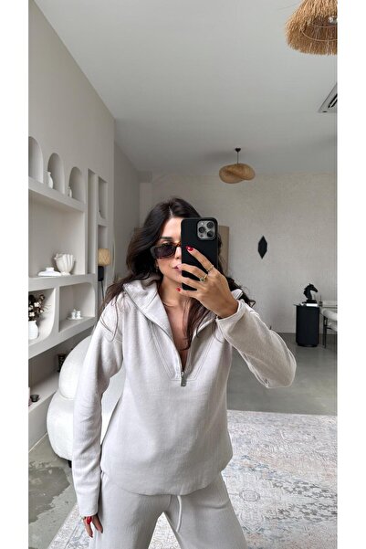 Buket Teke Beige Zippered Thessaloniki Suit