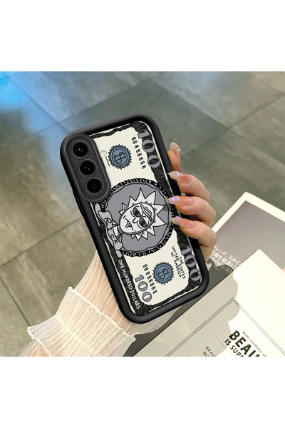 ucuc حافظة هاتف سامسونج جالاكسي A56 متوافقة مع السيليكون الأسود بنمط ممتع ومم...