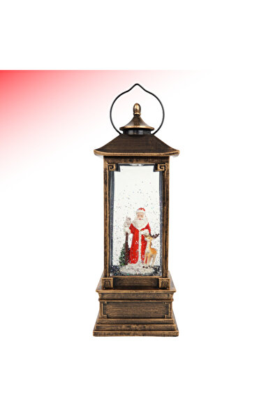 OEM Felinar muzical decorativ, Tip Mos Craciun, cu LED, cu zapada, pe baterii...