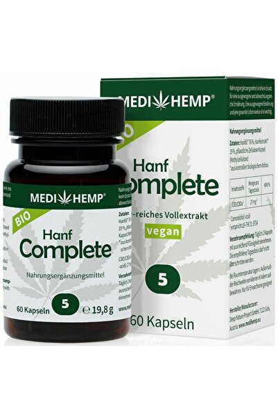 MediHemp Capsule complete de cânepă cu CBD 5%, bio 60 capsule