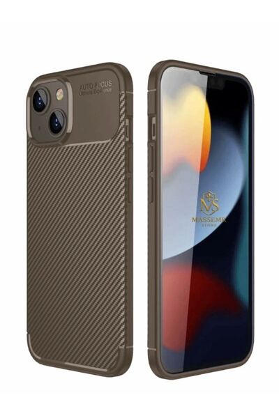 Massemr حافظة آيفون 14 ذات غطاء كربوني بتركيز تلقائي، غطاء حماية فاخر أنيق ور...