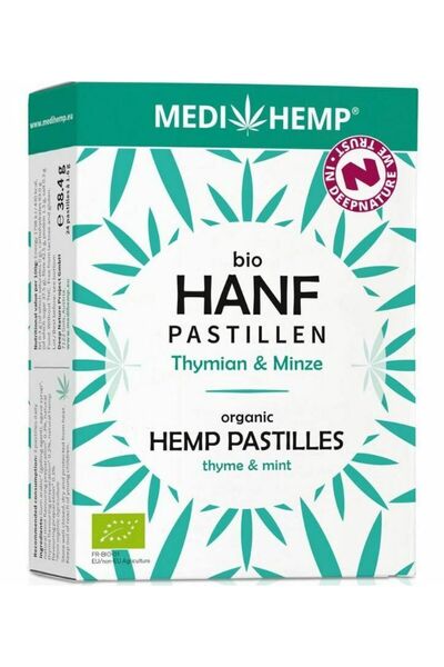 MediHemp Pastile cu canepa, cimbru si menta bio 38.4g,