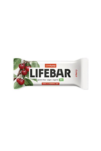 LifeFood Lifebar baton cu cirese, raw, bio, 40g