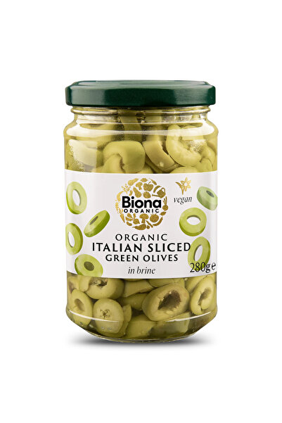 biona Masline verzi italiene feliate, in saramura, bio, 280g,