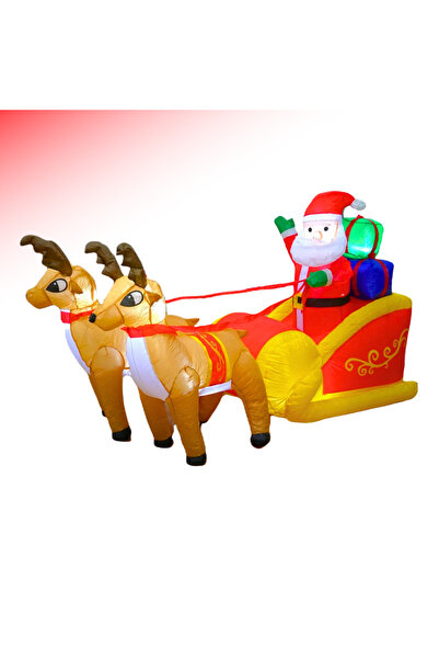 duoguo Mos Craciun gonflabil, decoratiune gonflabila, Mos Craciun pe sanie, L...