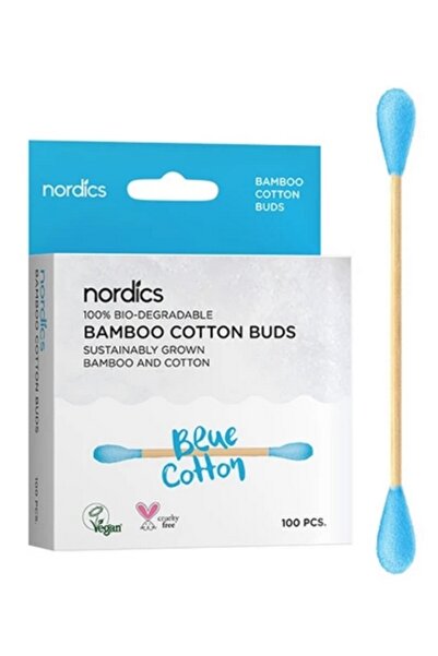 Nordics Памучни и бамбукови клечки за хранене, 100 бр., сини