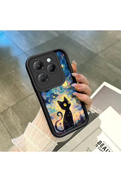 ucuc حافظة هاتف ممتصة للصدمات بنمط قطة من السيليكون الأسود المتوافقة مع هاتف ...