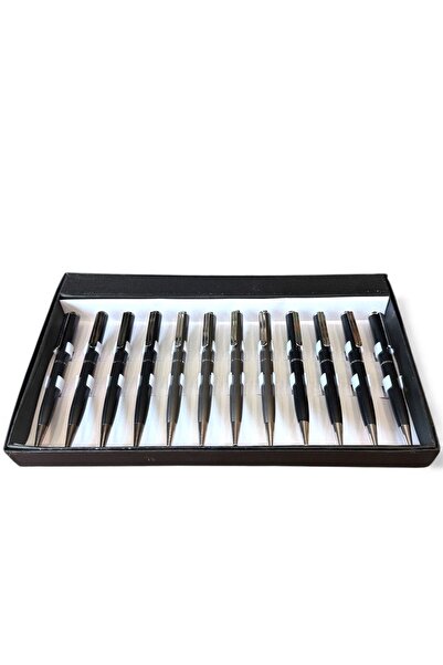 REX بكج أقلام فاخرة لون اسود و رمادي جودة عالية وأداء سلس حبر جاف ازرق 12 قلم 69755