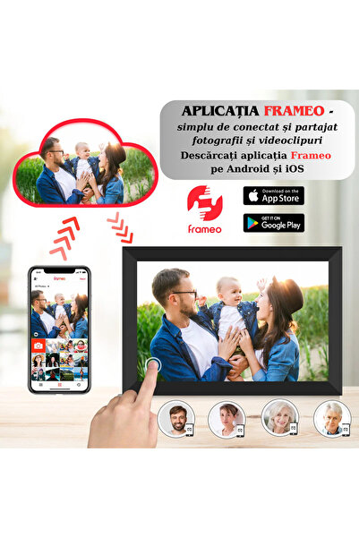 OEM Digital Photo Frame, Wi-Fi, 32 GB Memory, 10.1 inch, Auto Rotate, Photos/Video, Frameo App