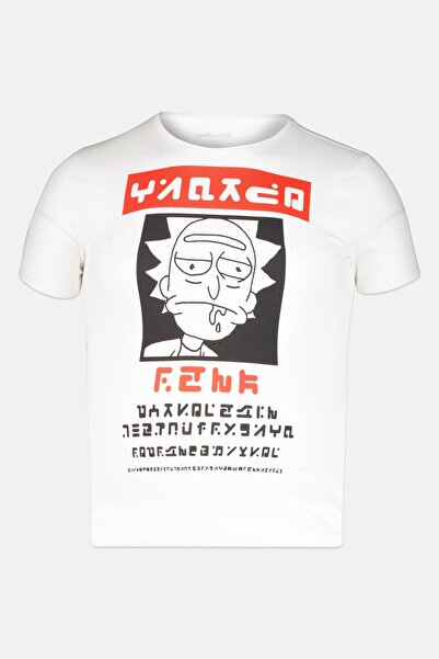 DIFUZED x Rick And Morty Men Crew Neck Short Sleeve Graphic Print T-Shirt, White