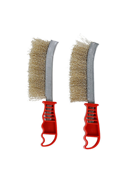 Lawazim مجموعة فرشاة سلكية من قطعتين من النحاس لإزالة الصدأ وتنظيف المعادن