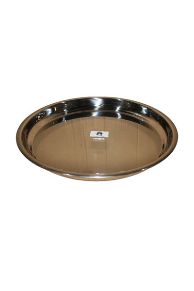 WDA Round Stainless Steel Serving Tray – Mirror Finish, Heavy Duty Plate