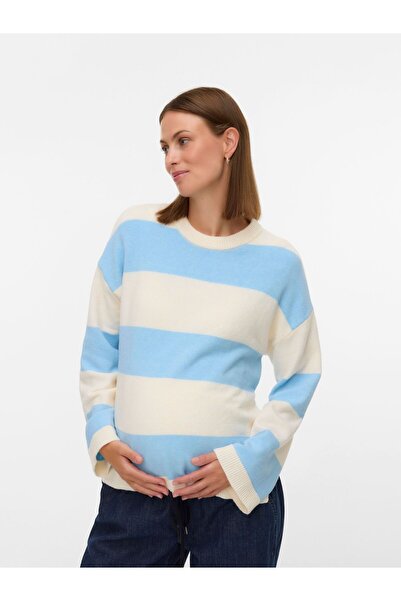 Mama Licious Strickpullover Normal geschnitten Rundhals Weite Ärmel Pullover