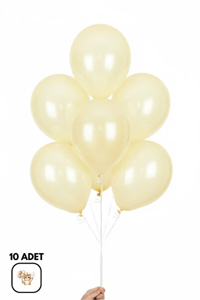 BALOMİS Metalik Krem Parti Balonu Helyum Uyumlu Organizasyon Süsleme