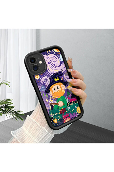 ucuc غطاء هاتف متوافق مع آيفون 11 من السيليكون الأسود بنمط ليلة النجوم لفان ج...