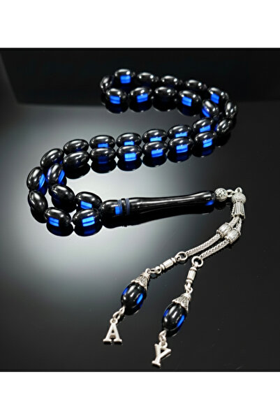 QELA COLLECTION Kişiye Özel Harfli Kehribar Tesbih Arpa Kesim – Kişiye Özel Harfli – Ahşap Kutulu Hediyelik Tesbih