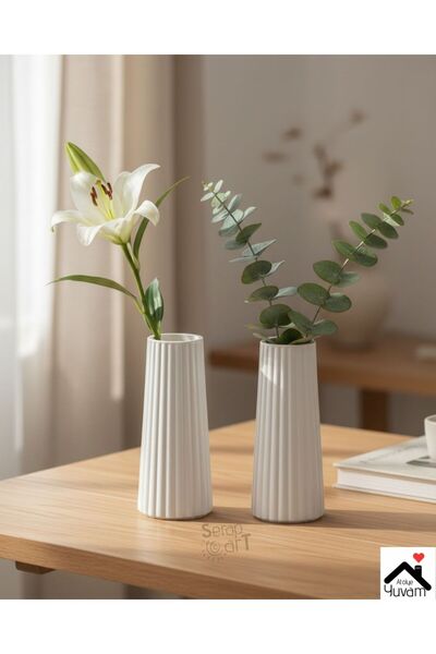 Serap Art صناعة يدوية |   طقم مزهريات خرسانية عصرية من ELYAPIMI مكون من قطعتي...