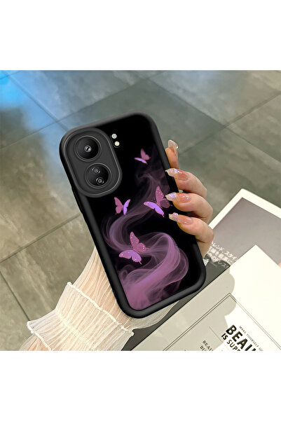 ucuc حافظة هاتف من السيليكون الأسود المتوافقة مع Redmi 13C مع نمط فراشة لطيف ...