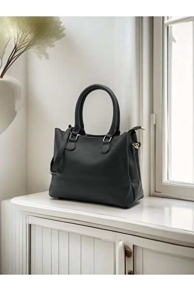 Generic Elegant Artificial Leather Tote Bag – Women’s Structured Handbag with Gold Accents & Top Handles