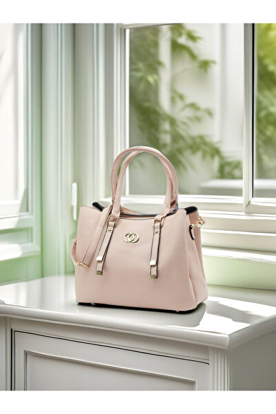 Generic Elegant Artificial Leather Tote Bag – Women’s Structured Handbag with Gold Accents & Top Handles