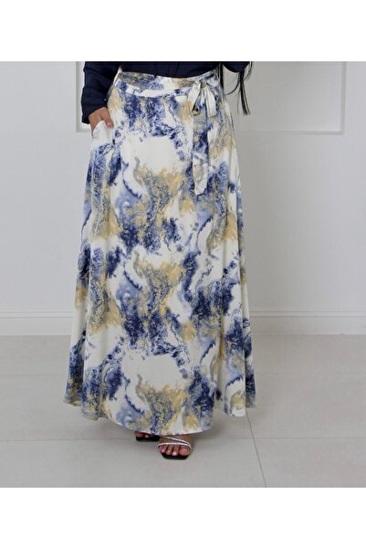 SELSAL long skirt with a marble pattern