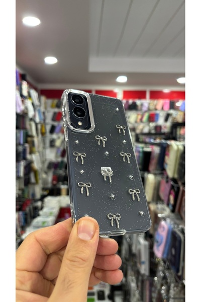 darkpower حافظة سيليكون منقوشة على شكل فيونكة لهاتف سامسونج S25 إيدج