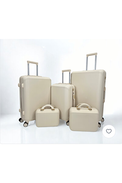 Red Sea Bridal trousseau travel bag set, 5 pieces, beige color