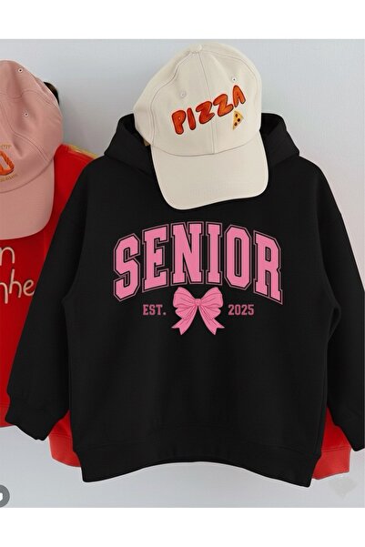 LORVEX Pulover supradimensionat pentru fete tricou – Senior Est. 2025 Imprimat