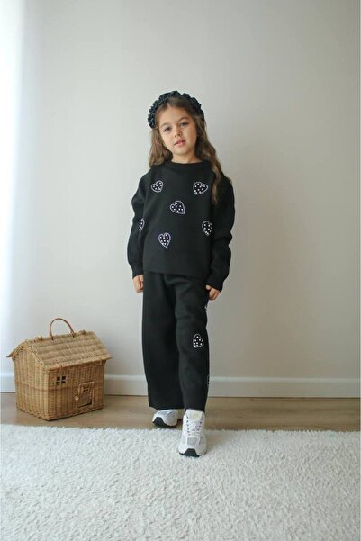 Bloom BBK-408 Kalpli Siyah Kız Çocuk Triko Takım