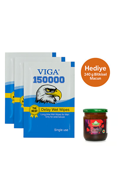 Viga Erkek Bakım Islak Mendil 3'lü + 240 g Bitkisel Macun Hediyeli Set