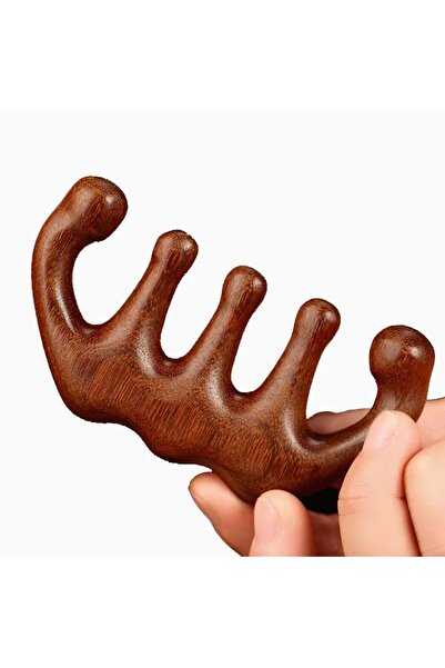 Naturachi Pieptene din lemn de santal Gugu pentru masaj facial Gua Sha Model 11