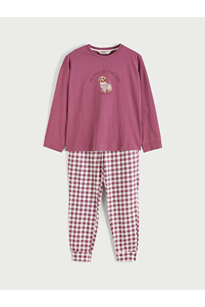 LC Waikiki Mg trenden red bicycle collar Printed women's pajama set