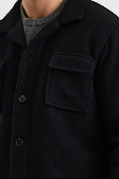 Wellalux Men's Shirt Collar Long Sleeve Cardigan