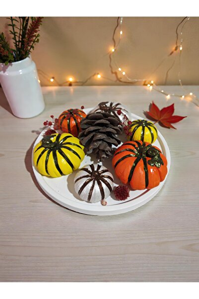 Grimsi Dekoratif Balkabağı Sunum Seti (Tabaklı)