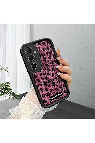 ucuc Samsung Galaxy A55 Uyumlu Siyah Yüksek Kaliteli Silikon Leopar Desenli v...