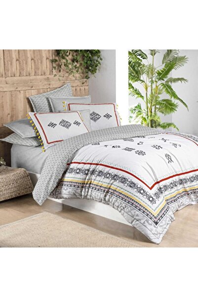 Sarev Oghuz Çift Kişilik Fancy Poplin Nevresim Takımı %100 Pamuk