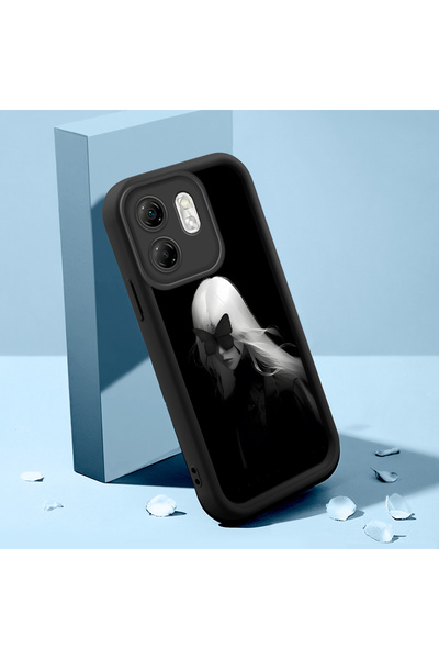 ucuc حافظة هاتف من السيليكون الأسود المتوافقة مع هاتف Infinix Smart 9 بنمط ال...