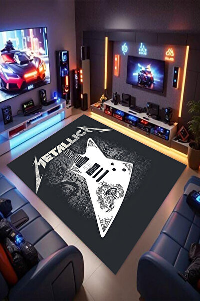 Reyhani Metalica 2 Desenli Kaymaz Taban Makinede Yıkanabilir Çocuk Gamıng Hal...