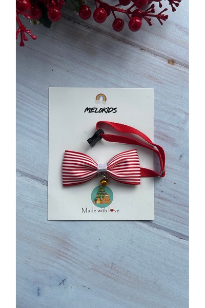 MeloKids Christmas Themed Red Striped Cat and Small Breed Dog Collar