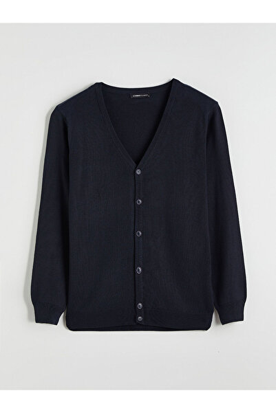 LC Waikiki سترة تريكو رجالية من MG TRENDEN باللون الأزرق الداكن ذات تصميم قيا...