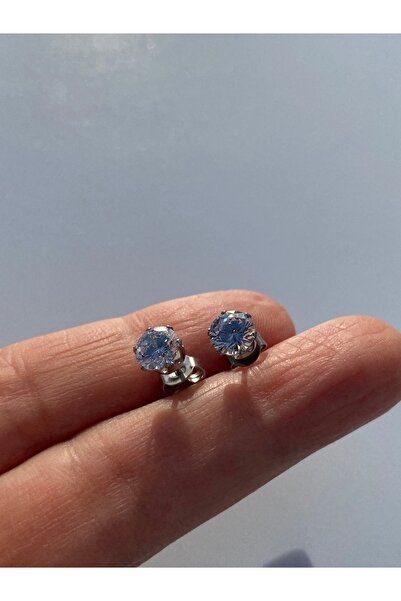 kurukafagift Solitaire Nail Steel 1 Pair Earrings with Zircon Stone 6 mm