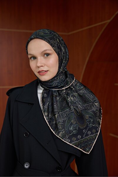 İpekhan Winter Bloom Soft Scarf 1243 Dark Blue
