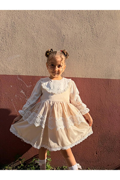 Minizade Rochie pentru fetiță cu mâneci lungi, vintage, din satin, pentru ziu...