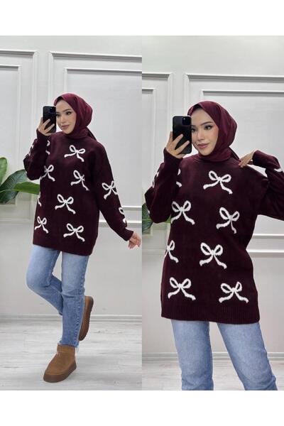 moda acar Sweater with Bow Detail